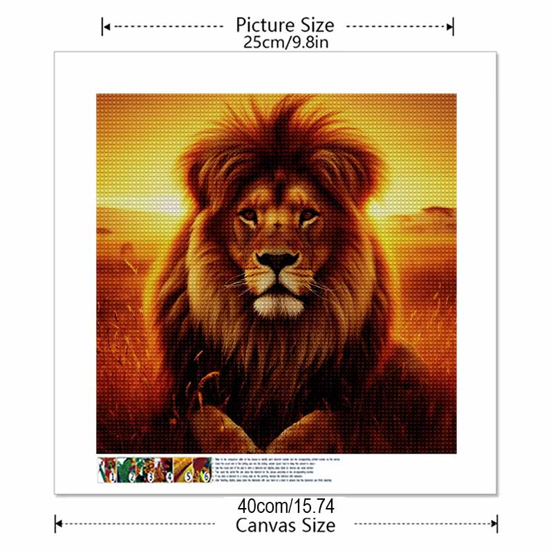 Neu eingetroffen 5D DIY Vollkreis Diamantmalerei "Löwe" Stickerei Kreuzstich Heimdekoration Geschenk