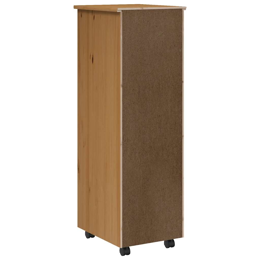Mobiler Schubladenschrank MOSS Honigbraun Massivkiefernholz