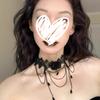 Gothic‑Style Women Choker Necklace, Halloween Lolita‑Vibe Accessories Necklace With Black Lace And Flower‑Shaped Elements