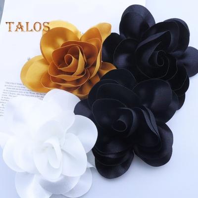 Formal Occasion Corsage French Style Big Rose Satin Fabric Bride Groom Wedding Brooch Prom Party Banquet Dress Suit Coat Brooch Clothes DIY Applique