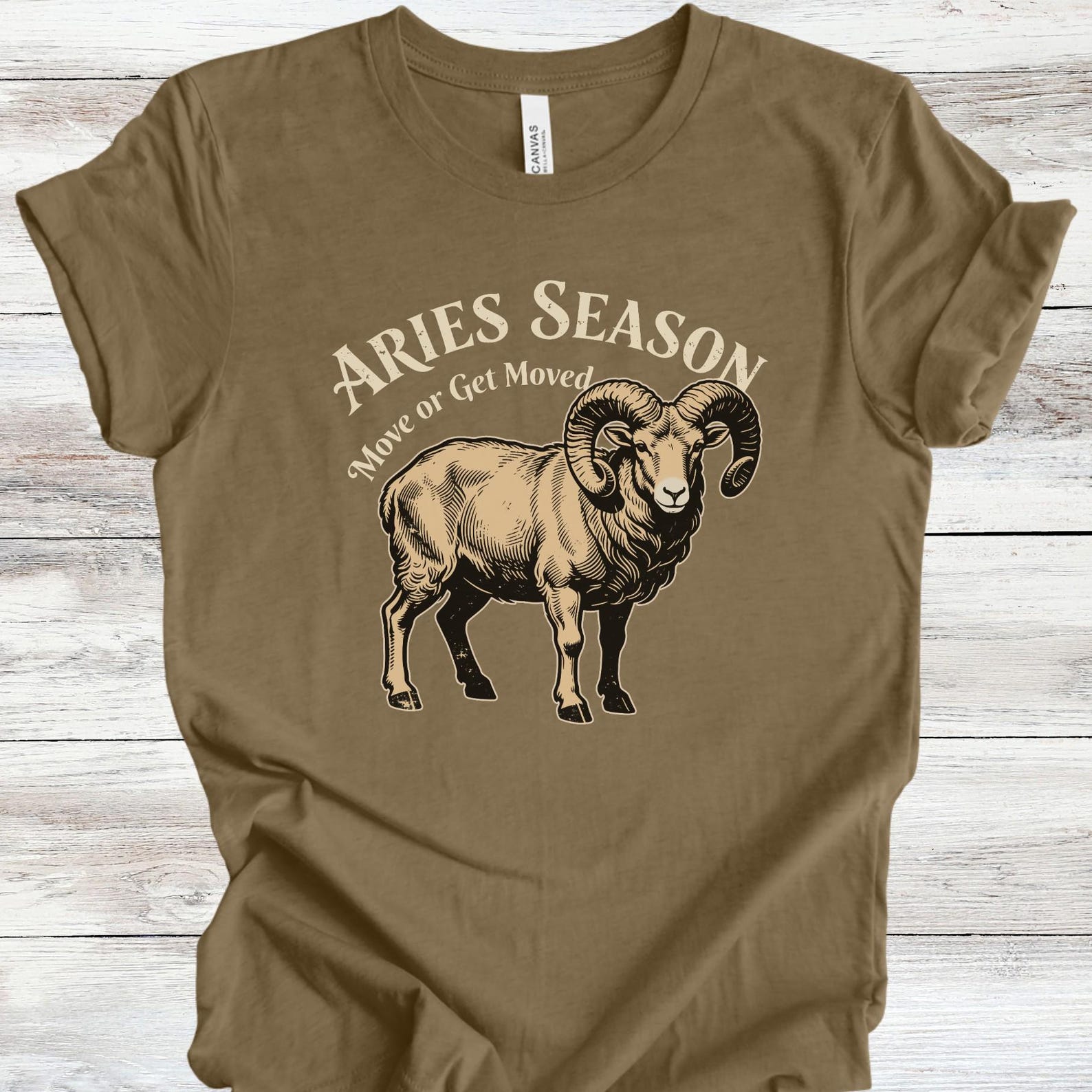 Aries Season Ram Shirt | Move or Get Moved | Zodiac Earth Sign Funny Astrology Gift Tee 3XL