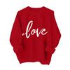 Sudadera informal a la moda para mujer, manga larga, estampado de corazón para San Valentín