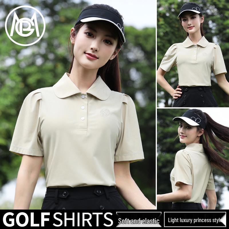 Women's 2026 Spring/Summer Golf Apparel: Breathable Short Sleeve Polo & Tennis T-Shirt Set