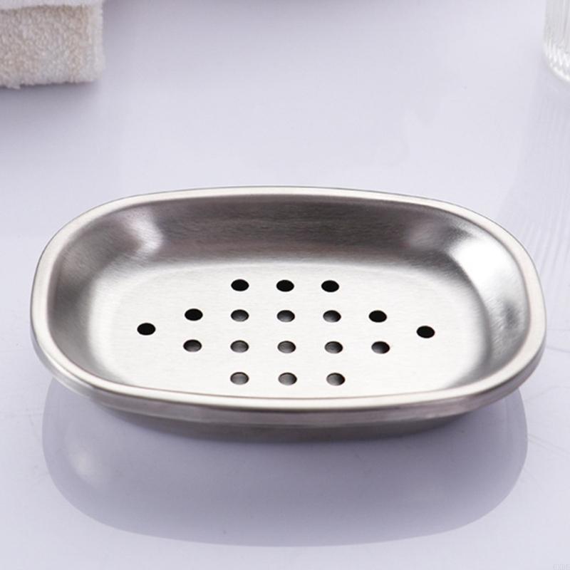 Stainless Steel Soap Dish Holder Double Layer Designs Portable Storage Box Soap Organized for Bathroom and Kitchen 6XDE