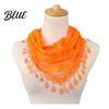 Sheer Lace Triangle Bandana Rose Tassel Scarf for Women Elegant Hollow Floral Women Shawl Versatile Lightweight Head Wrap Parties And Photoshoots