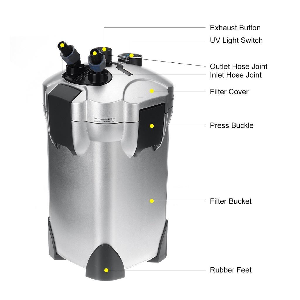 16W Aquarium Filter Purifier Sterilizer Lamp Light Fish Tank Water Pump Biochemical Sponge Bio Sponge External Canister