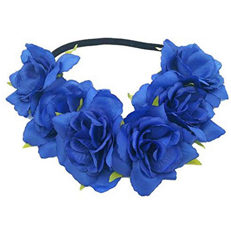 Rot, Weiß und Blaues Elastisches Stirnband mit Blumenmuster für Europäische & Amerikanische Unabhängigkeitstagsfeiern – Damen-Feiertags-Haaraccessoire