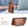 For iPhone 16 Pro Max Case Card Holder Kickstand Crocodile Texture Leather Back Phone Cover