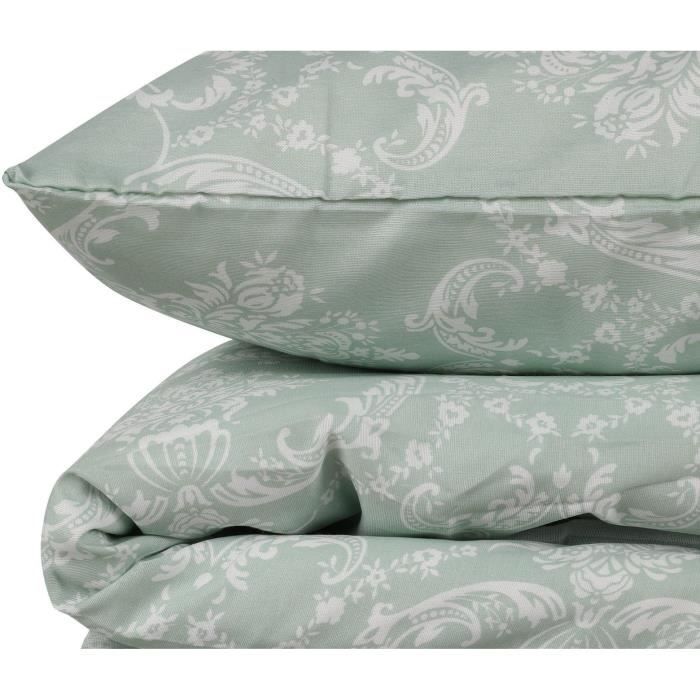 Bedding Set - 1 Duvet Cover 220 X 240 Cm + 2 Pillowcases 60 X 60 Cm - 65% Cotton, 35% Polyester - Green