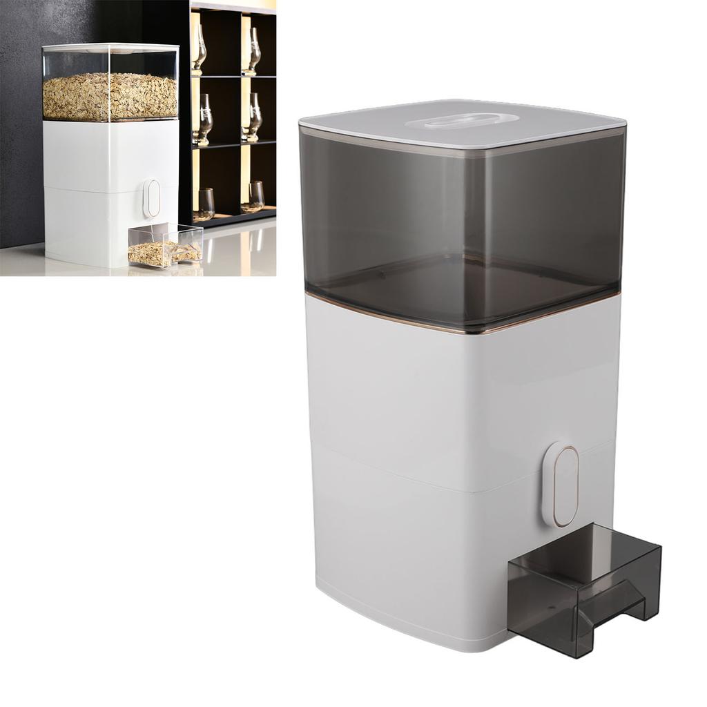 Rice Dispenser 13.2lb Capacity Transparent Window Dry Food Storage Container with Measuring Cup for Kitchen Flour Sugar