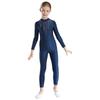 Girls Glittery Rhinestone Gymnastics Jumpsuit Keyhole Back Long Sleeve Leotard for Dance Figure Skating Unitard