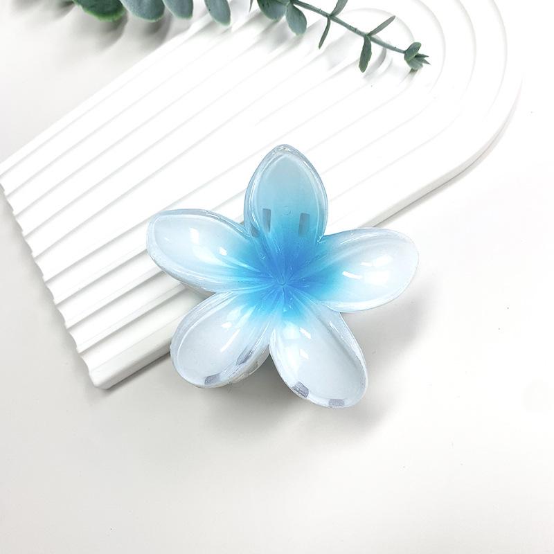 Retro Colorful Frangipani Flower Hair Claw Clip for Women