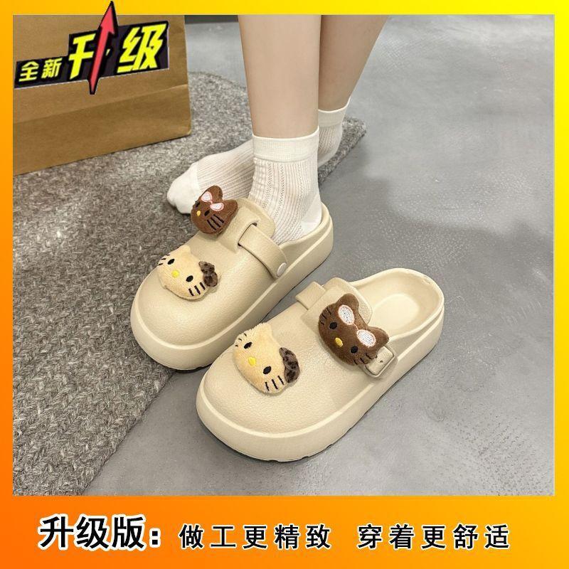 

Сумка в виде милого котенка, интернет-знаменитость, тапочки-полуноски для женщин, летняя обувь 2025, взрыв, ленивые, удобные, на толстой подошве, увеличивающие рост, крутые тапочки 41