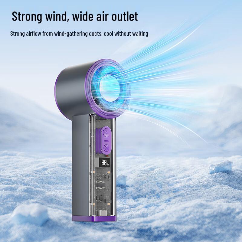 ZISIZ Portable Rechargeable Ice-Compress Handheld Fan