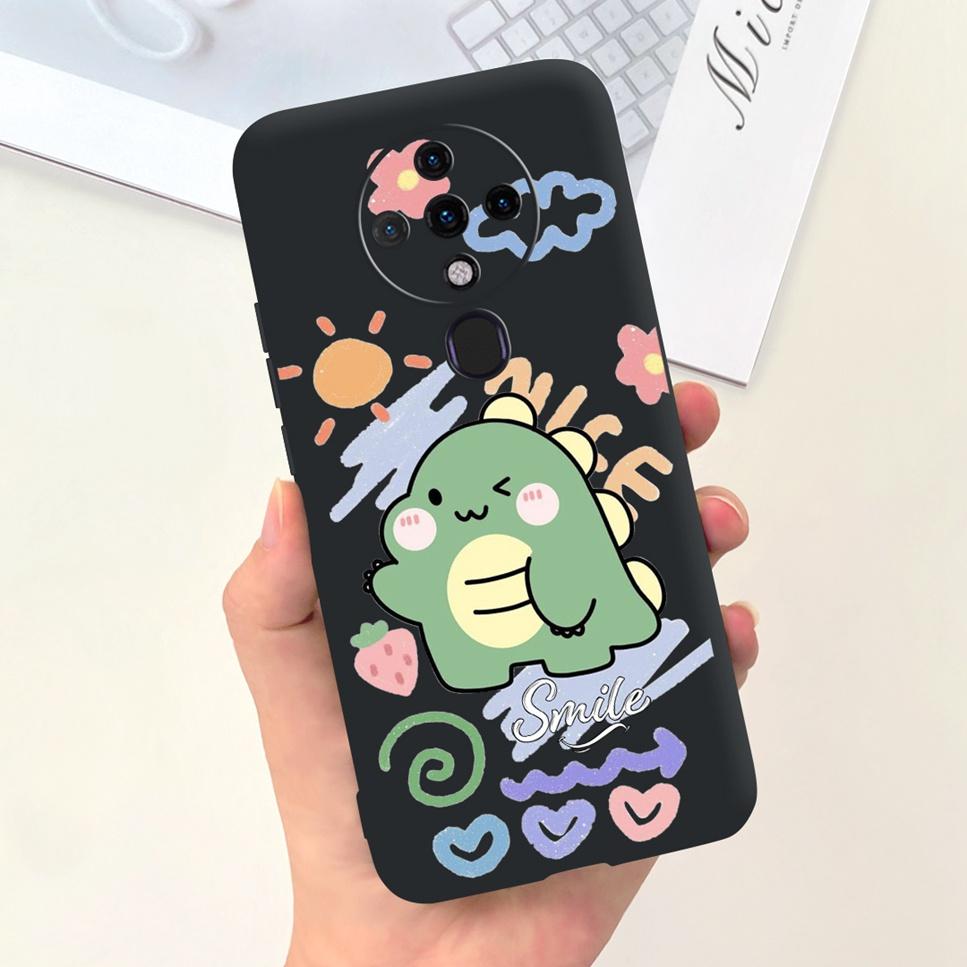 New For Tecno Spark 6 Case Space Astronaut Dinosaur Soft Silicone Black Pink Cover For Tecno Spark6 KE7 Bumper Phone Case Funda