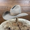 Ribbon Embellished Wool Top Hat Grey Upturned Felt Hat