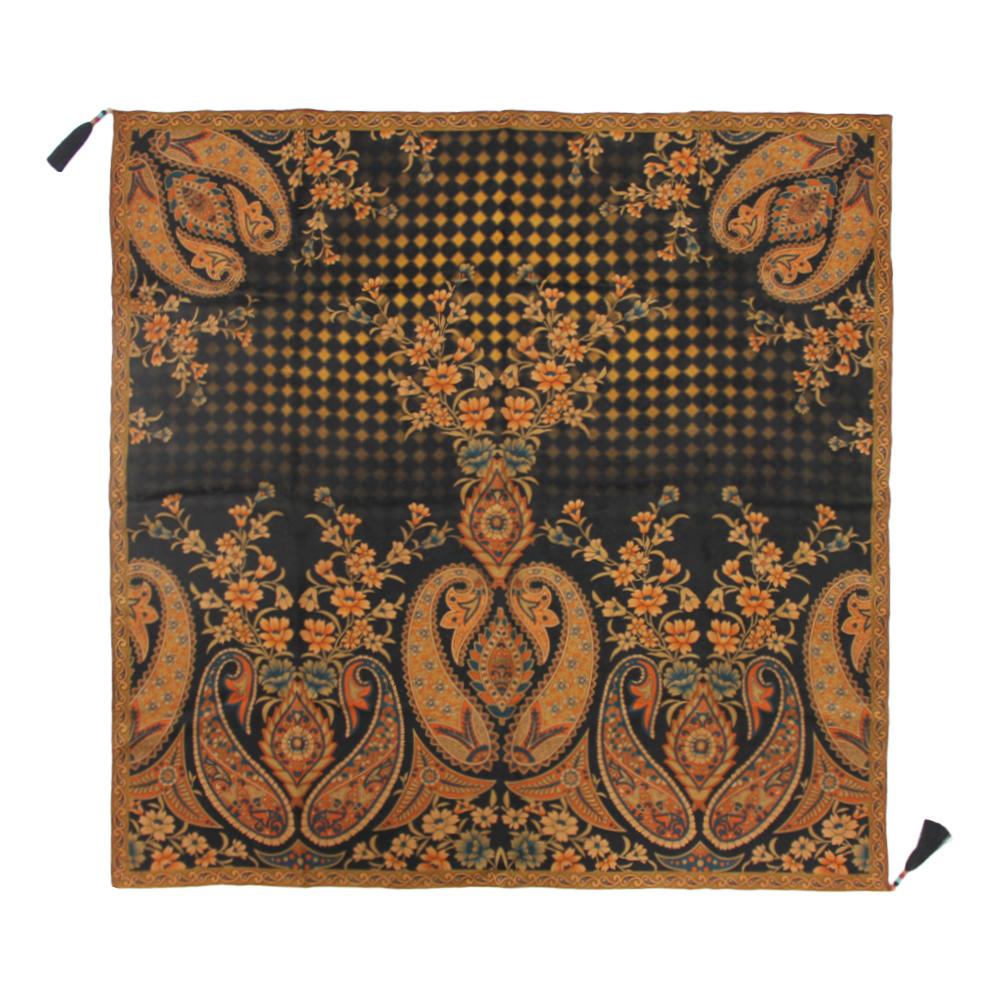 Fragrant Cloud Yarn Purple Flower Design 42x42 Inch Elegant Xiangyun Silk Square Scarf for Women Daily Use