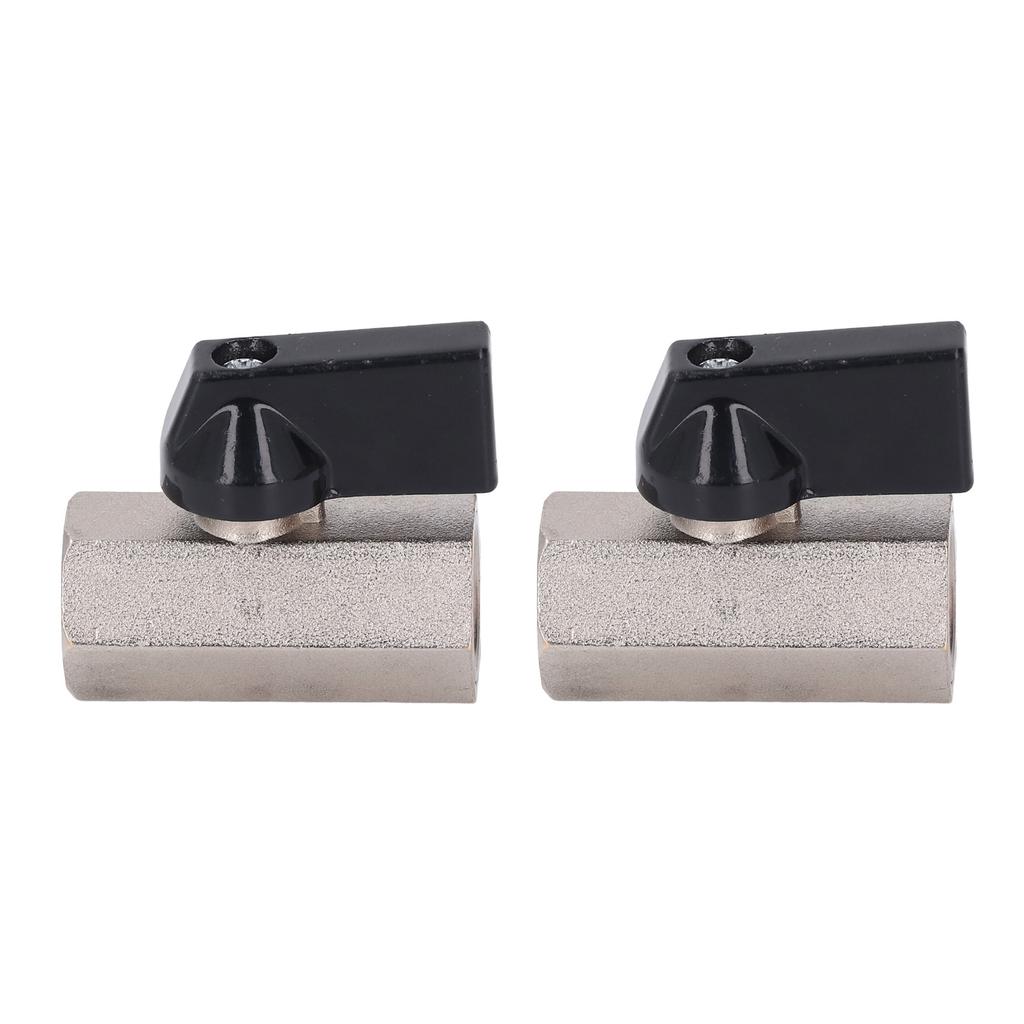 2Pcs Water Valve Brass 90 Degrees Rotation G12 Dual Female Thread Ball Valve for Plumbing System