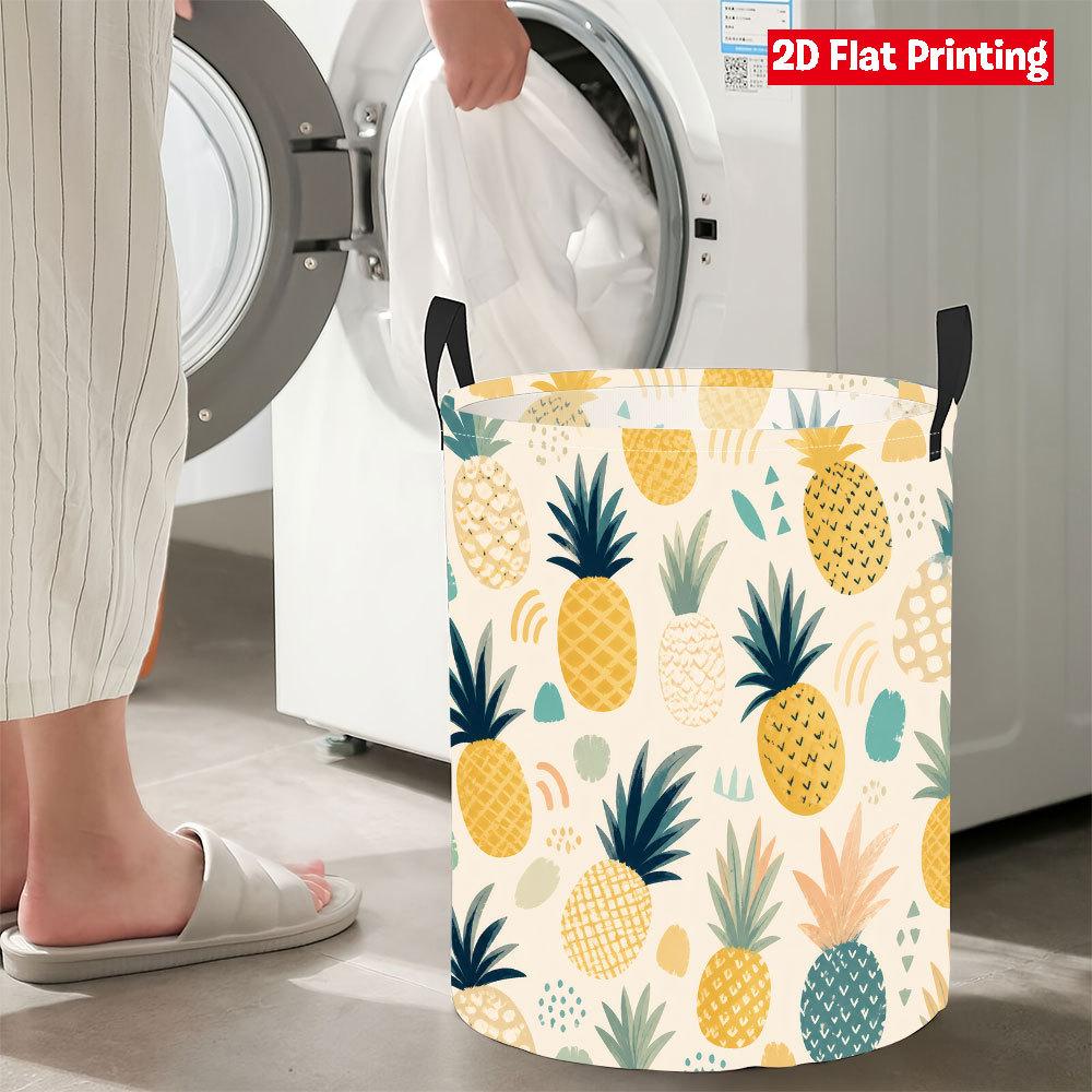 Collapsible Laundry Basket Large Round Waterproof Fabric Hamper Dirty Clothes Storage Bin Toy Organizer with Handles