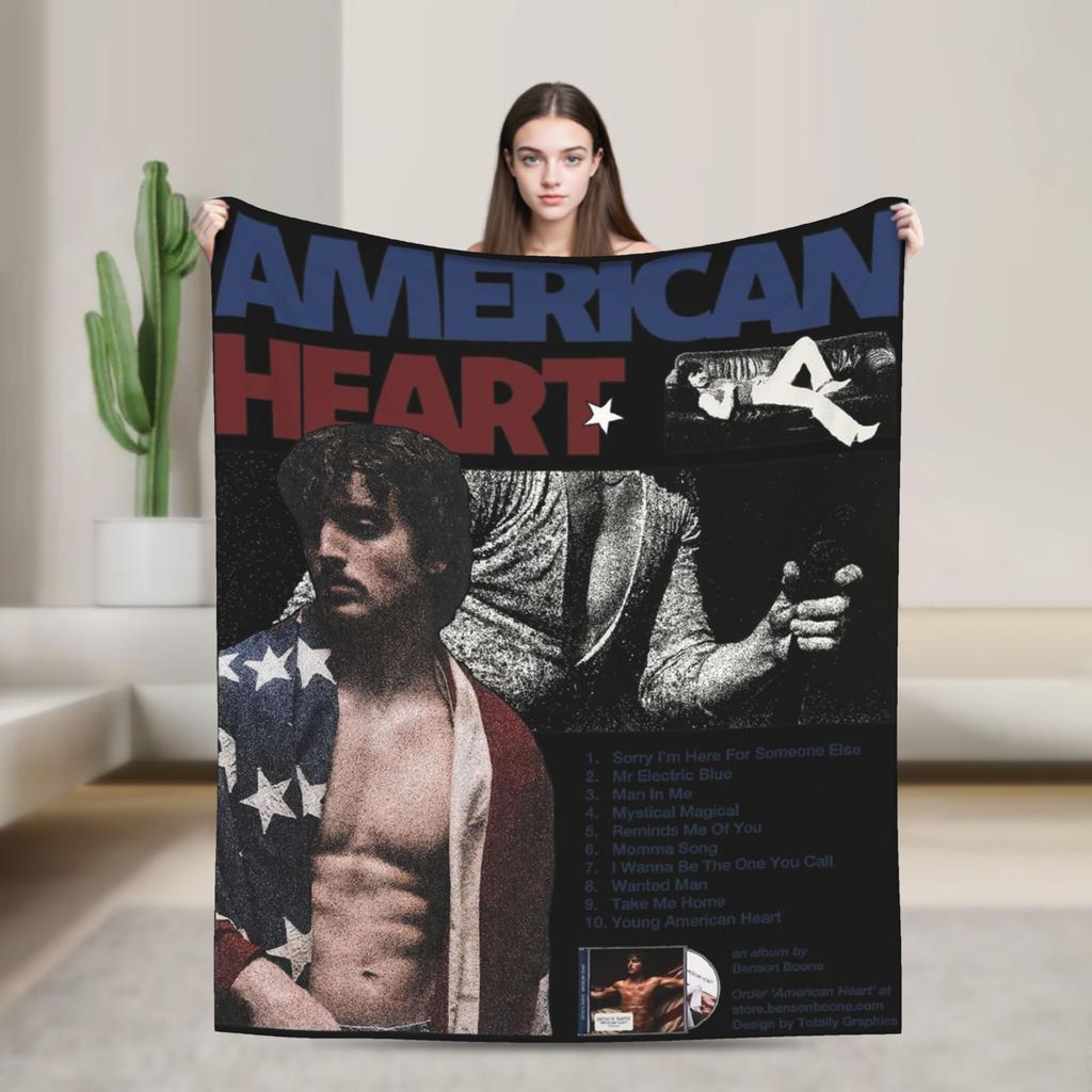 Benson Boone Vintage Style Blankets  Plush Funny Warm Throw Blankets for Bed Sofa Autumn/Winter