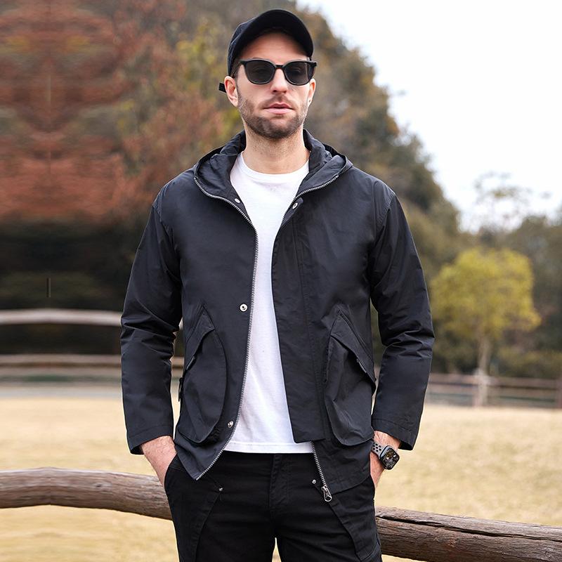 

Spring and Autumn New Casual Men s Jacket Hooded Mountain Jacket Trend Men s and Women s Outdoor Cargo Jacket 4XL