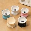 Ceramic Cat Bowl Slanted Mouth Dog Food Feeding Basin Non-Slip Pet High Foot Protection Cervical Spine Pet Drink Water Bowl