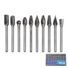 10pcs Premium Tungsten Carbide Milling Cutter Rotary Tool Burr Double Diamond Cut Rotary Dremel Metal Wood Electric Grinding