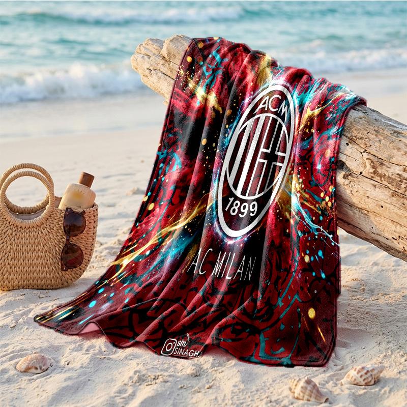 AC Mailand Print Mikrofaser Strandtuch Schnelltrocknend Saugfähig Großes Handtuch für Strand Schwimmen Reisen