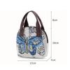 Ethnic Style Handbag Trendy Animal Embroidery Handbag Canvas Women Shoulder Bags Women Grocery Storage Pouch