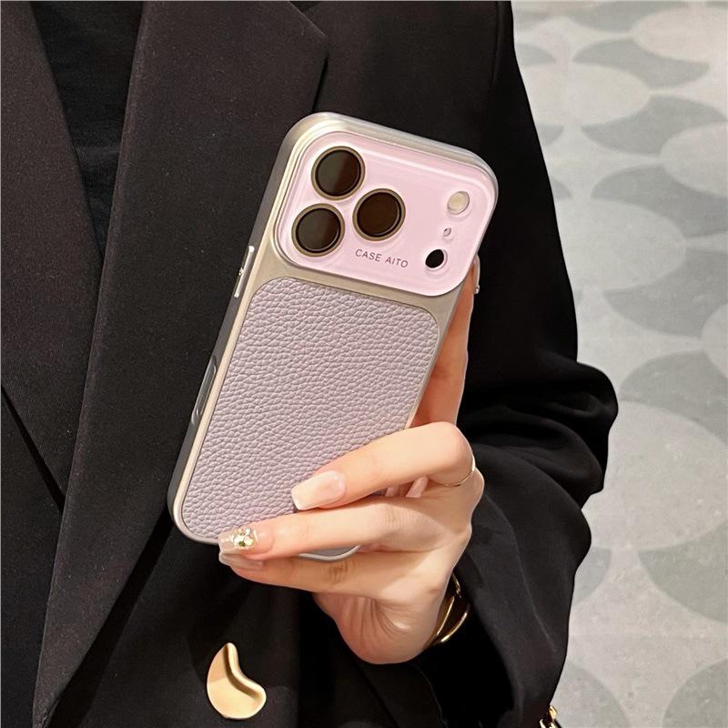 Premium Lychee Leather Texture Case for iPhone 17 Pro Max, Fits Models 16-14