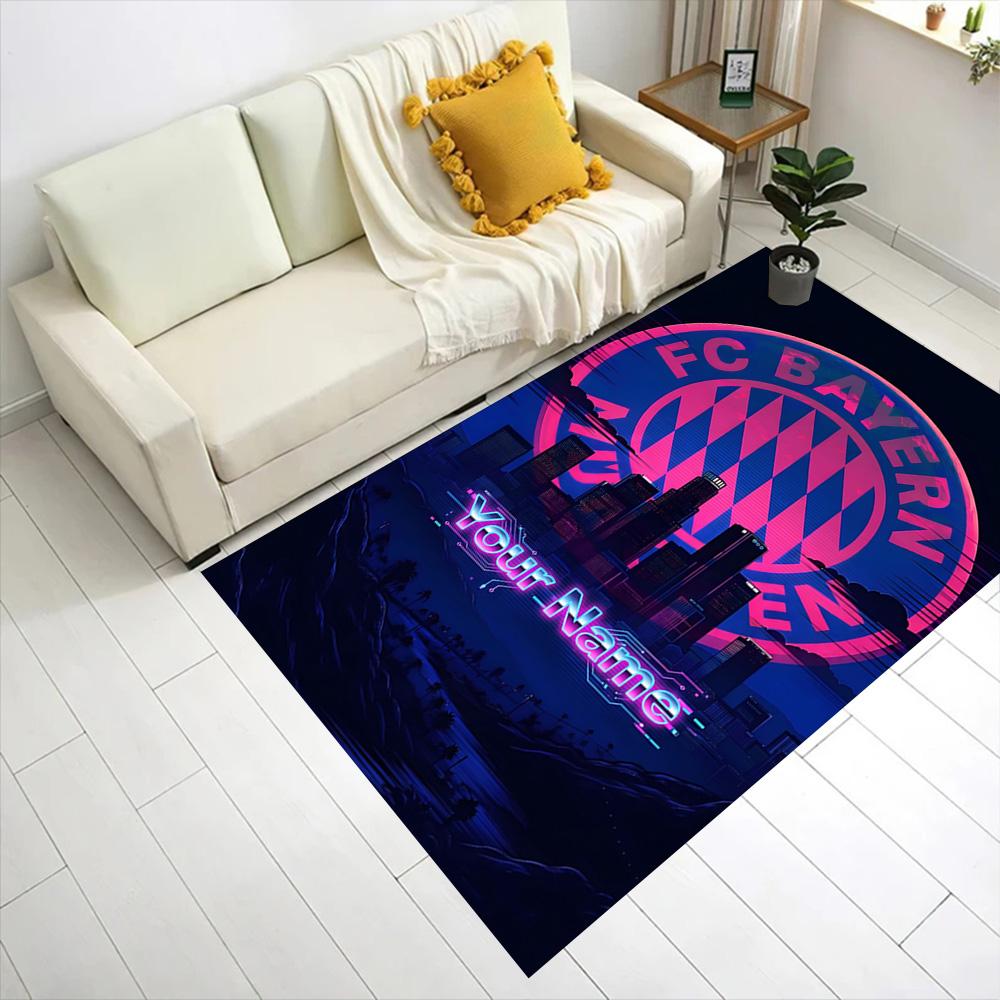 Bayern Munich Fan Gear Customize Your Name Floor Mat Suitable for Foyer Hallway Game Room Outdoor Antislip Carpet Anime Office Decor