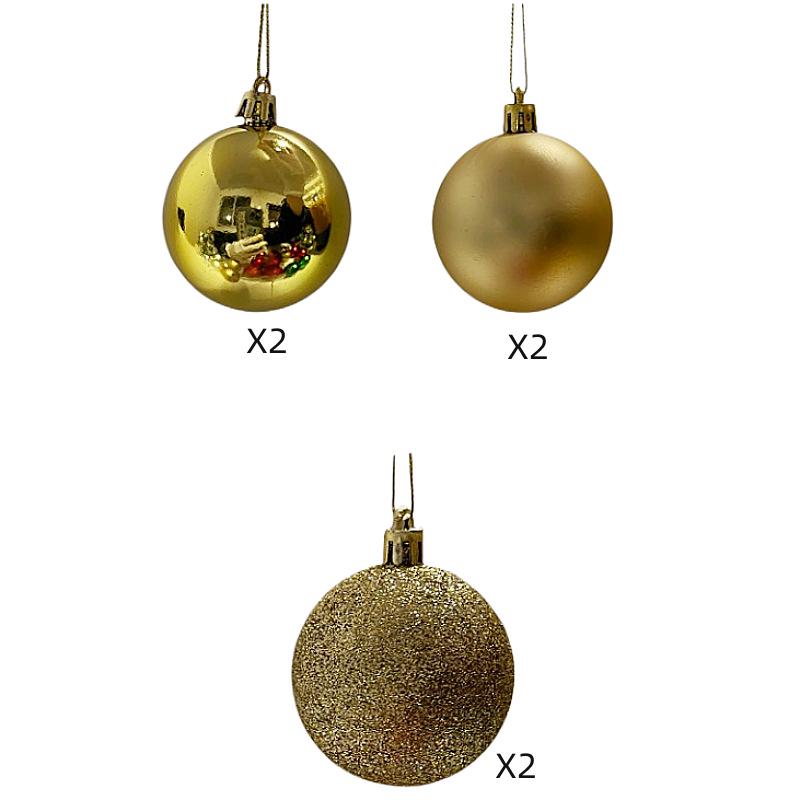 Set di palline di Natale elettroplaccate da 6 cm: 6 pezzi di ornamenti in plastica PS, opachi lucidi, verniciati a polvere, confezionati in scatola di PVC per decorazioni festive.