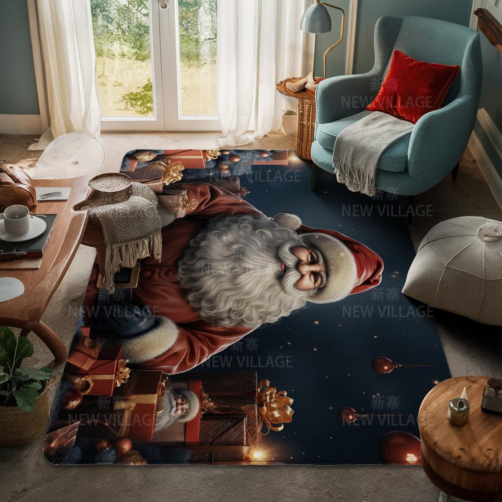House Entrance Carpet Home Door Mat Living Room Bath Foot Bathroom Non-slip Water Absorption Rugs Bath Merry Christmas Winter