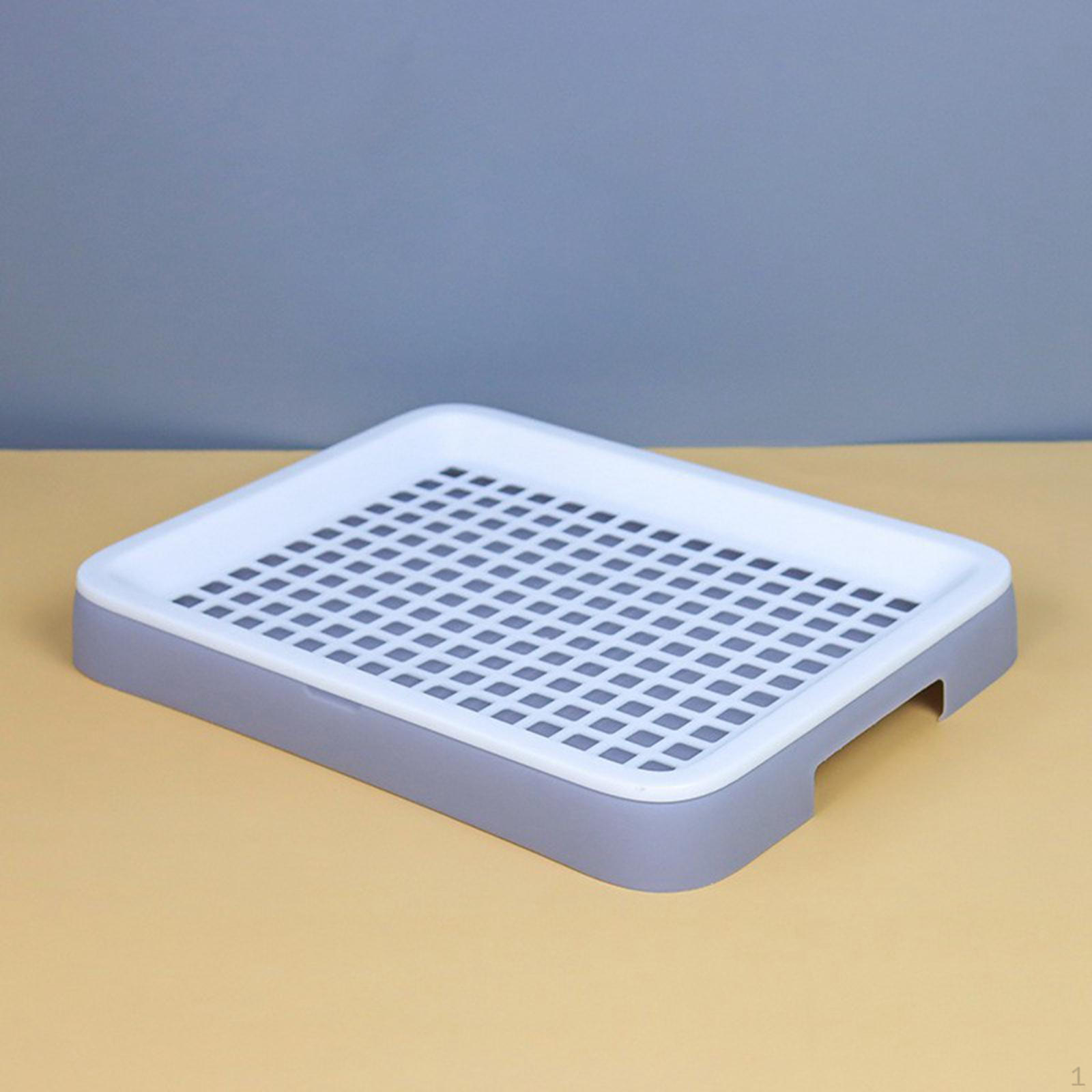 

Лоток для мусора Портативный туалет с двухслойной сеткой Лоток для морской свинки Горшок для мелких животных Gray White