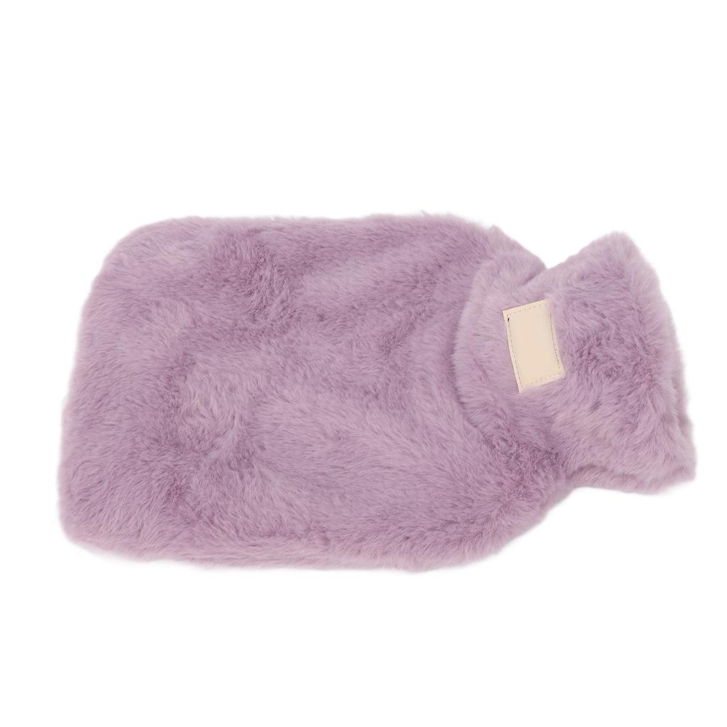 PVC Hot Water Bag with Soft Plush Cover Leakproof Winter Warm Bed Warmer Water Bag 1000ml Purple