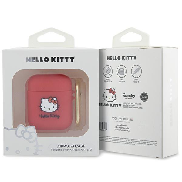 Hello Kitty HKA23DKHSF Airpods 1/2 coverfuchsia/fuschia Silicone 3D Kitty Head