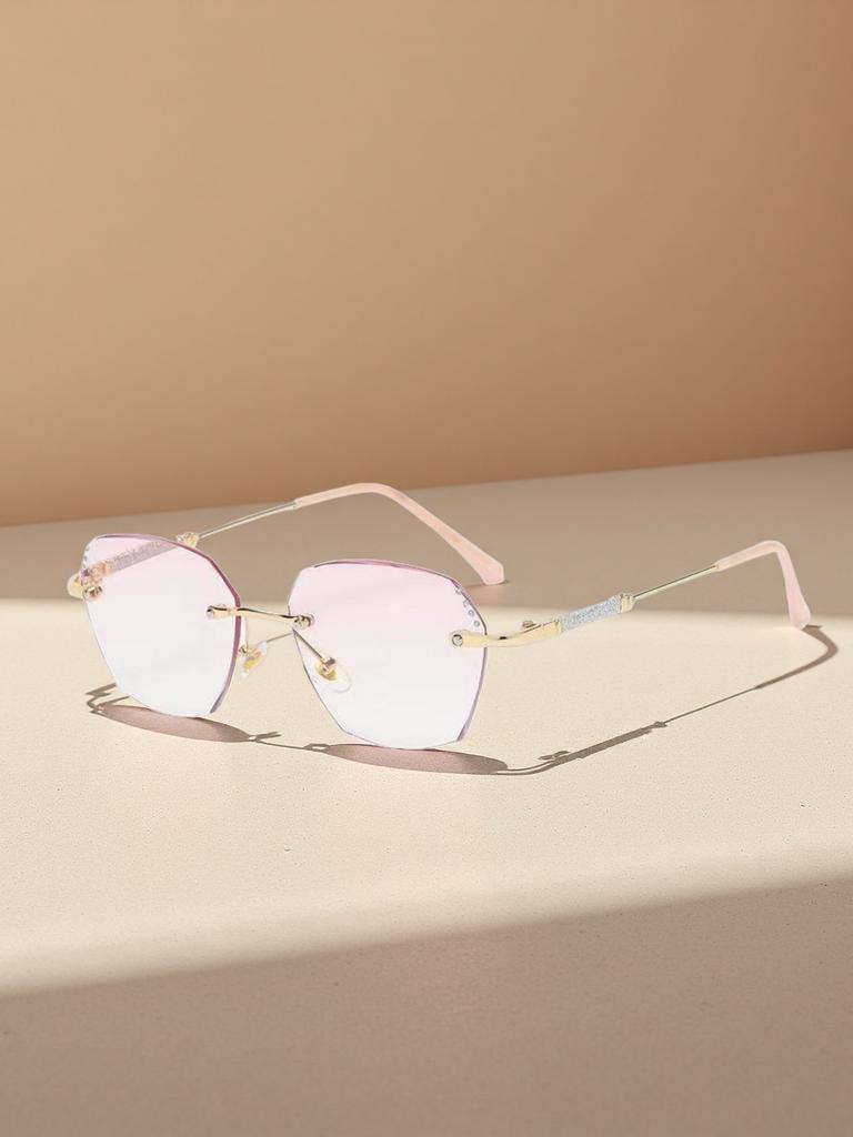 Diamond Trimmed Diamond Rimless Reading Glasses Elegant And Fashionable Women'S Reading Glasses