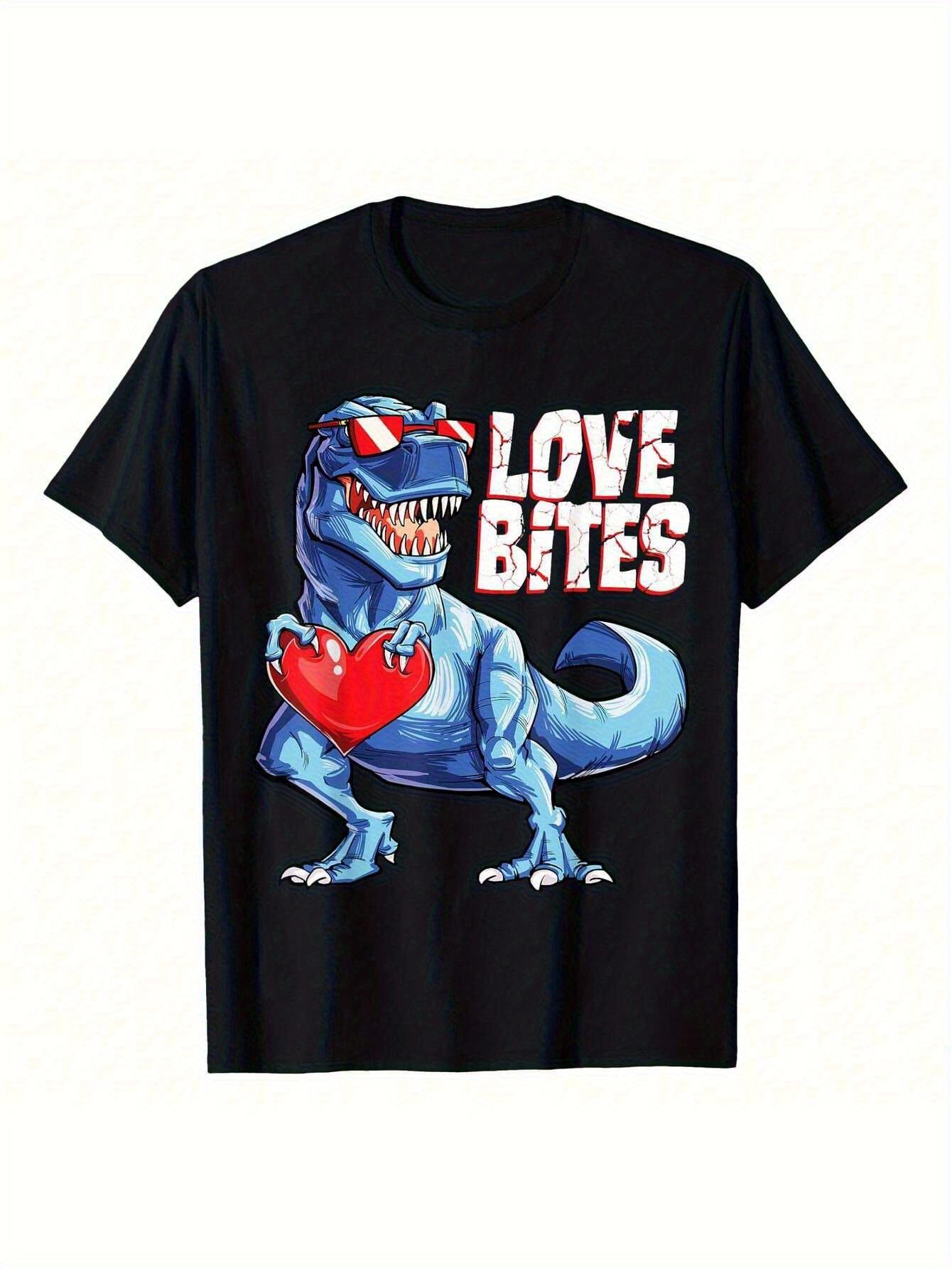 

Valentines Day Dinosaur Love Bites T Rex Lovers s Heart T-shirt XL