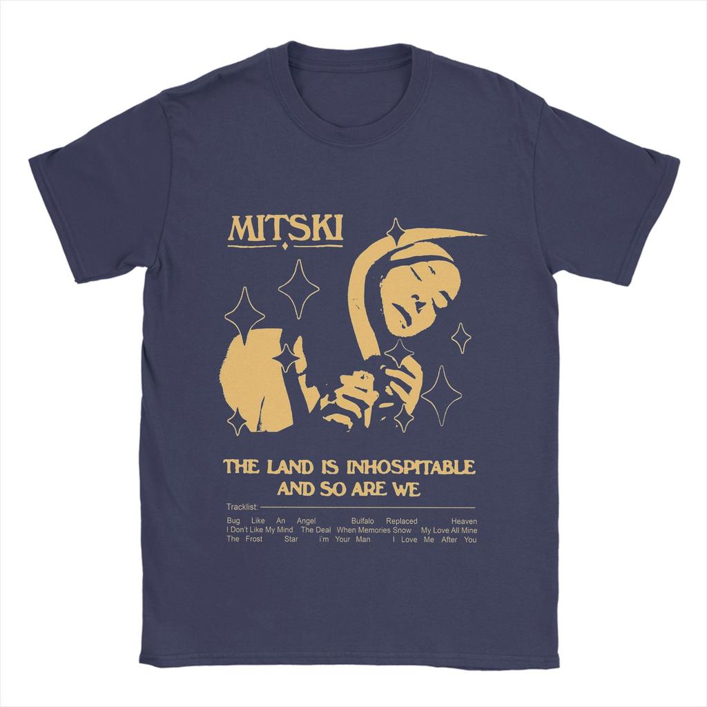 Singer Mitski Men T Shirts Retro Vintage Tees Short Sleeve Crewneck T-Shirt Cotton Plus Size Clothing