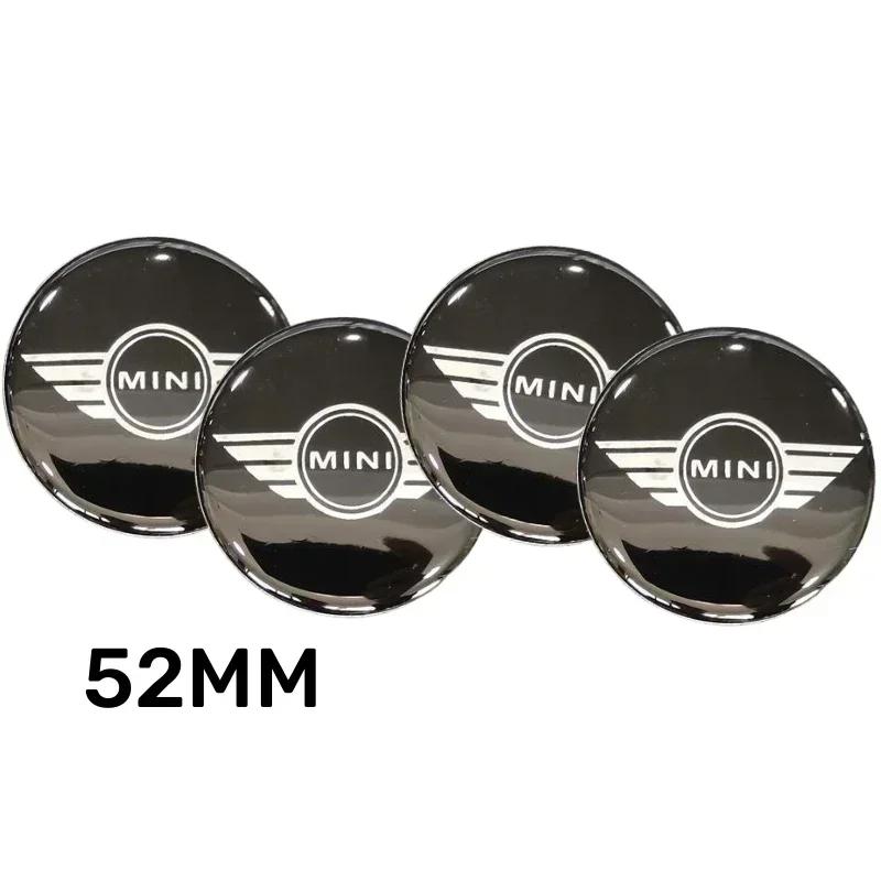 4Pcs 52MM Car Wheel Center Hub Stickers Logo for Mini Cooper JCW R50 R52 R53 R56 R57 R58 R60 MINI CLUBMAN COUNTRYMAN Accessories
