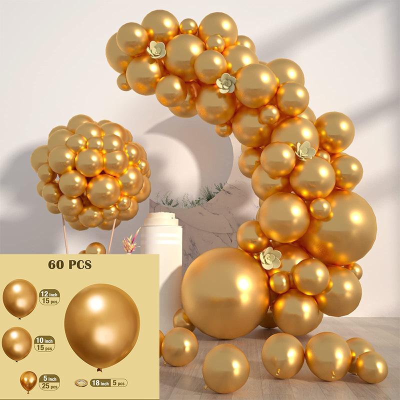 60/100Pcs Solid Color Metal Balloon Wreath Arch Set For Wedding Birthday Party Christmas Halloween Decorations