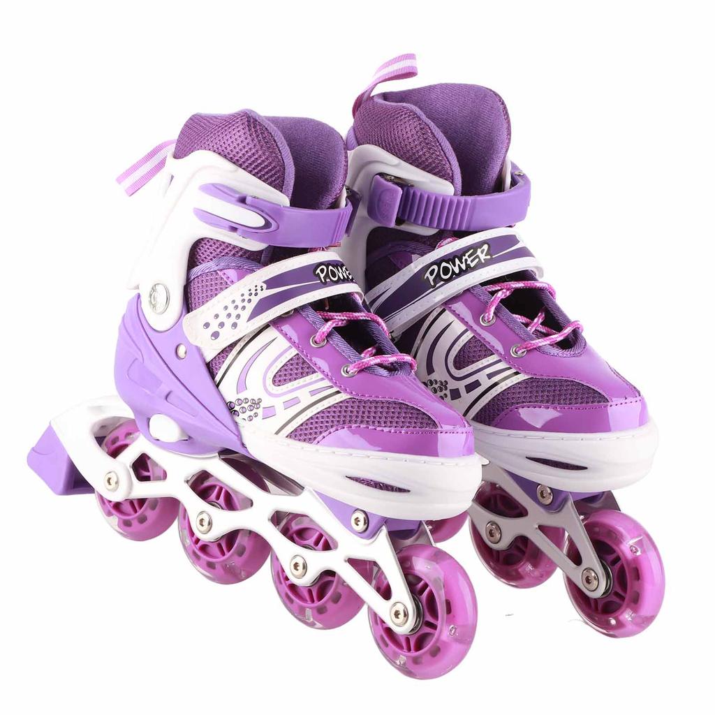 Children's Illuminating Inline Skates Adjustable Inline Skates with Light Up Wheels Outdoor and Indoor Roller Skates for Kids Boys Girls