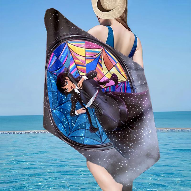 Stained Glass Gothic Romance Beach Towel, Super Soft Microfiber, Gift for Her/Him, Birthday, for Pool, Beach, Travel, Home Decor Fan Gifts