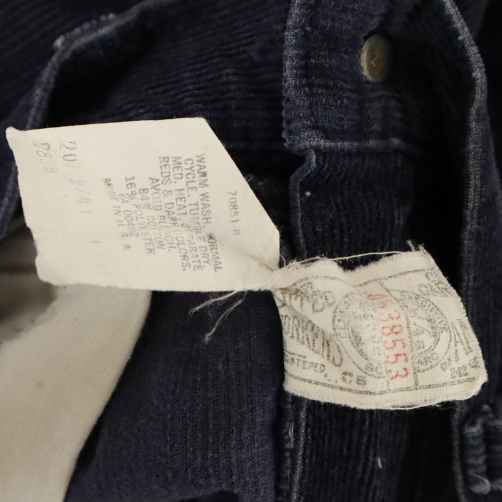 Lee 80s USA Made Vintage 42 Talon Corduroy Pants Navy Men's Used