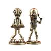 1/2pcs Brass Zombie Figurine Retro Brass Mr. Zombie Statue Cute Small Miniatures Desktop Ornament Home Decor Charming Decor