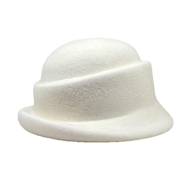 High-quality wool woolen light luxury retro top hat women's autumn and winter warm versatile washbasin hat solid color beret