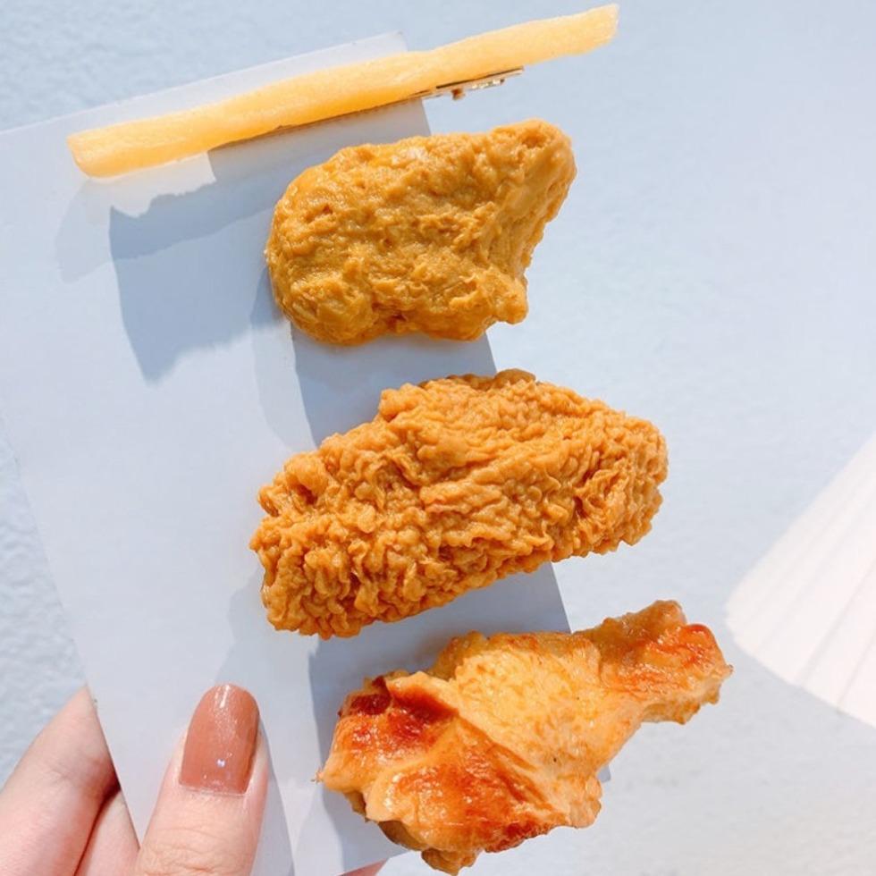 Simulation Fast Food Chicken Wings Hairpins Chicken Legs Simulation Food Hairpin Hair Clips