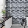 COMSTICKC 3D Brick Wallpaper, Heat Resistant, Waterproof, [10 Pieces] 30 x 30cm Nordic Style Ultra-Thin PVC Adhesive 3D Brick Wall Panels, 3D Wall Sti