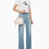 Calvin Klein Cute Drawstring Letter Embossed Pouch Bag Women Shoulder Bag Eggshell-Yellow DH3771-MTR