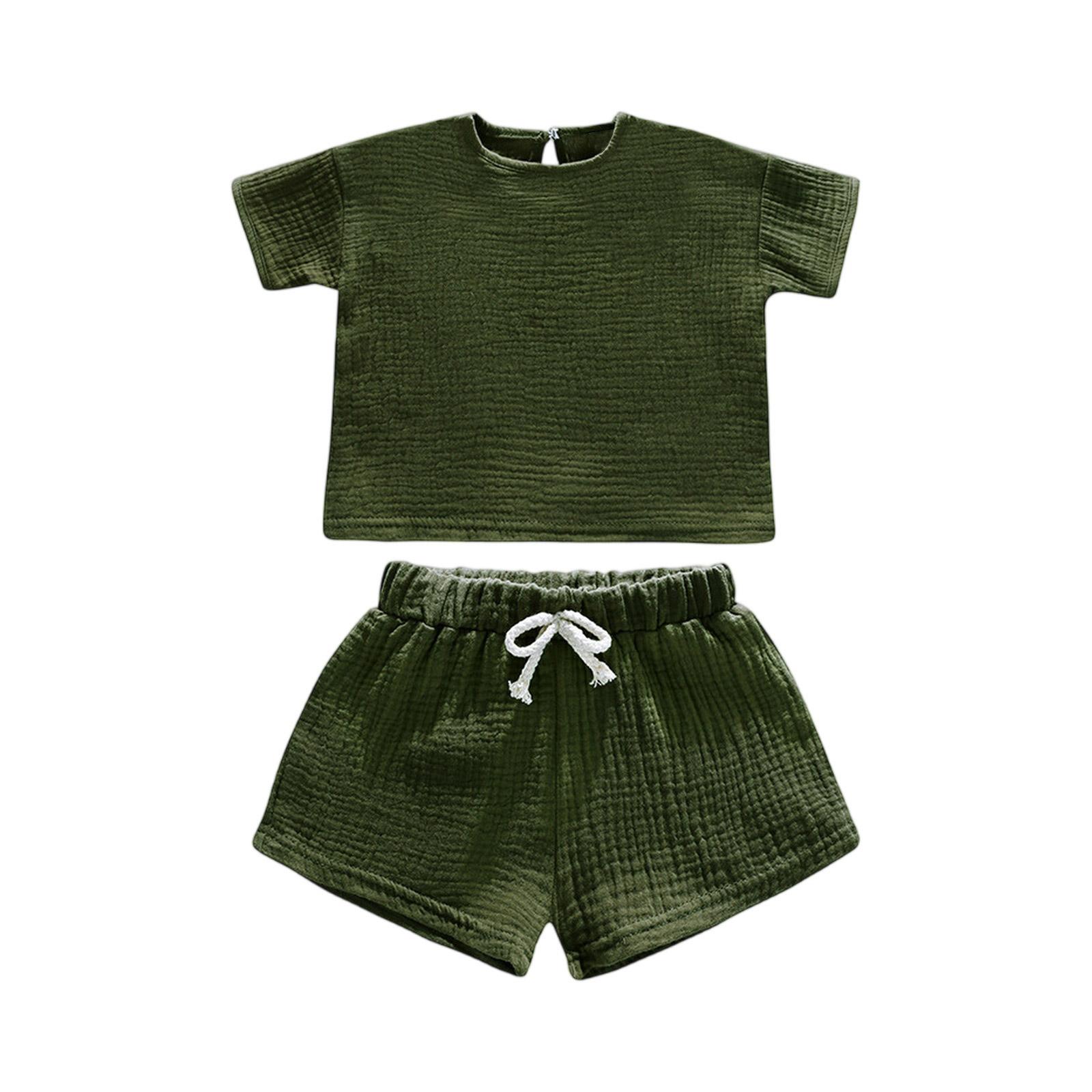

Kid Patriotic Outfit - Short Sleeve & Shorts 2-Piece Set For Girl 100 армия зеленый
